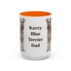 15oz Kerry Blue Terrier Dog Dad Mug, Orange, front view