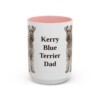 15oz Kerry Blue Terrier Dog Dad Mug, Pink, front view