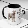 15oz Funny Kerry Blue Terrier Mug, Black, lifestyle photo