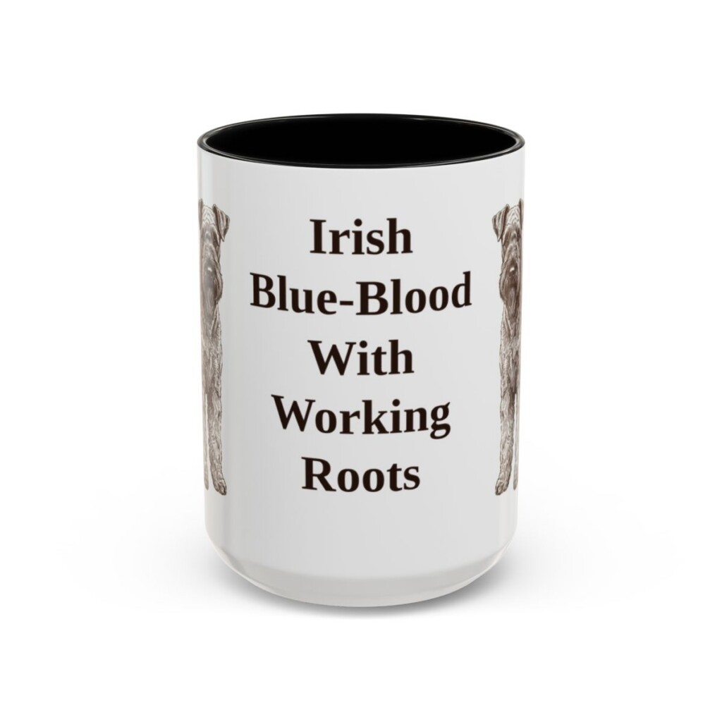 15oz Funny Kerry Blue Terrier Mug, Black, front view