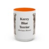 15oz Kerry Blue Terrier Latin Mug, Orange, front view
