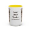 15oz Kerry Blue Terrier Latin Mug, Yellow, front view