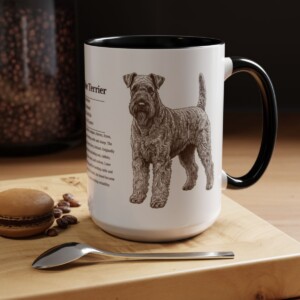 15oz Kerry Blue Terrier Mug, Black, lifestyle photo