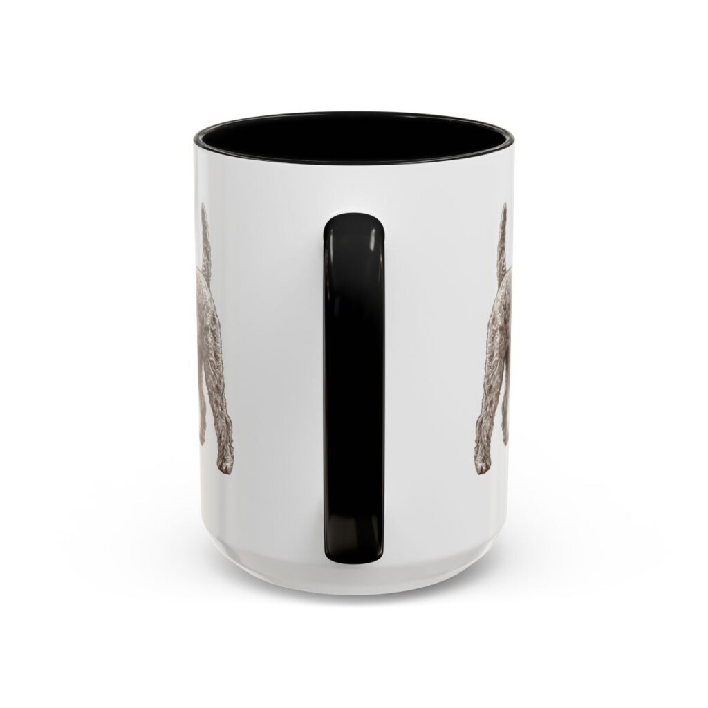 15oz Kerry Blue Terrier Mug, Black, back view