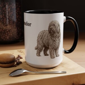 15oz Komondor Mug, Black, lifestyle photo