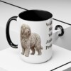 15oz Funny Komondor Mug, Black, lifestyle photo