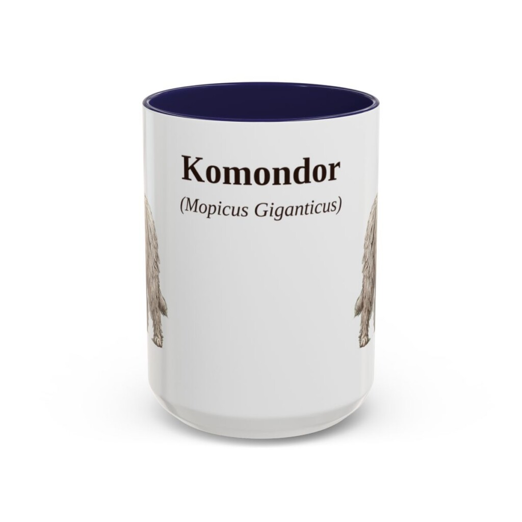 15oz Komondor Latin Mug, Navy, front view