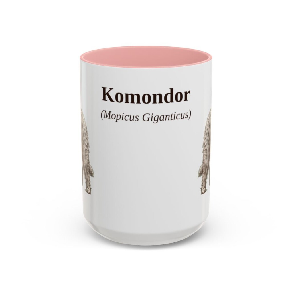 15oz Komondor Latin Mug, Pink, front view
