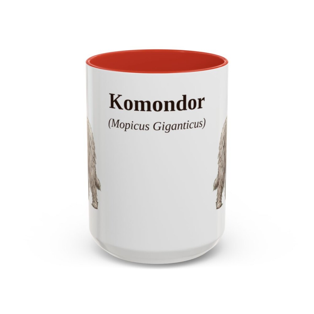 15oz Komondor Latin Mug, Red, front view