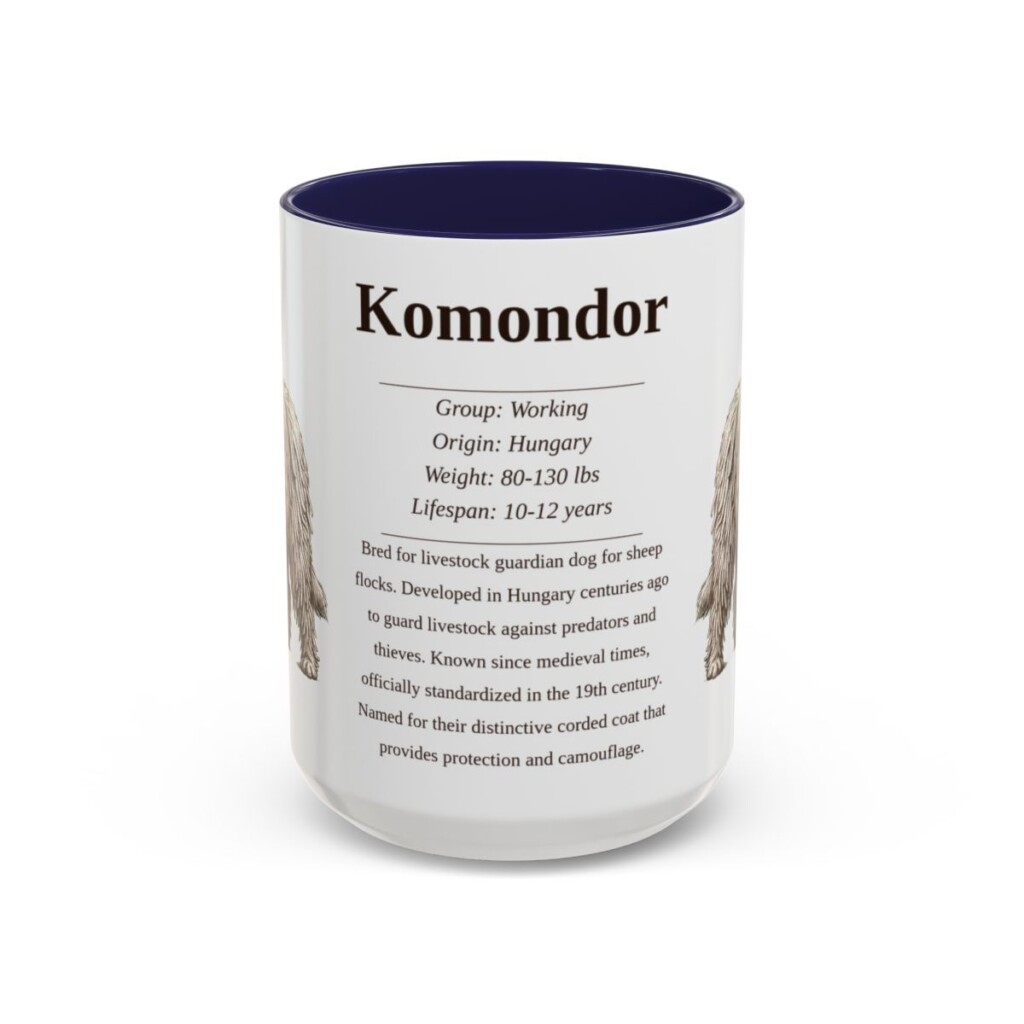 15oz Komondor Mug, Navy, front view