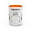 15oz Komondor Mug, Orange, front view