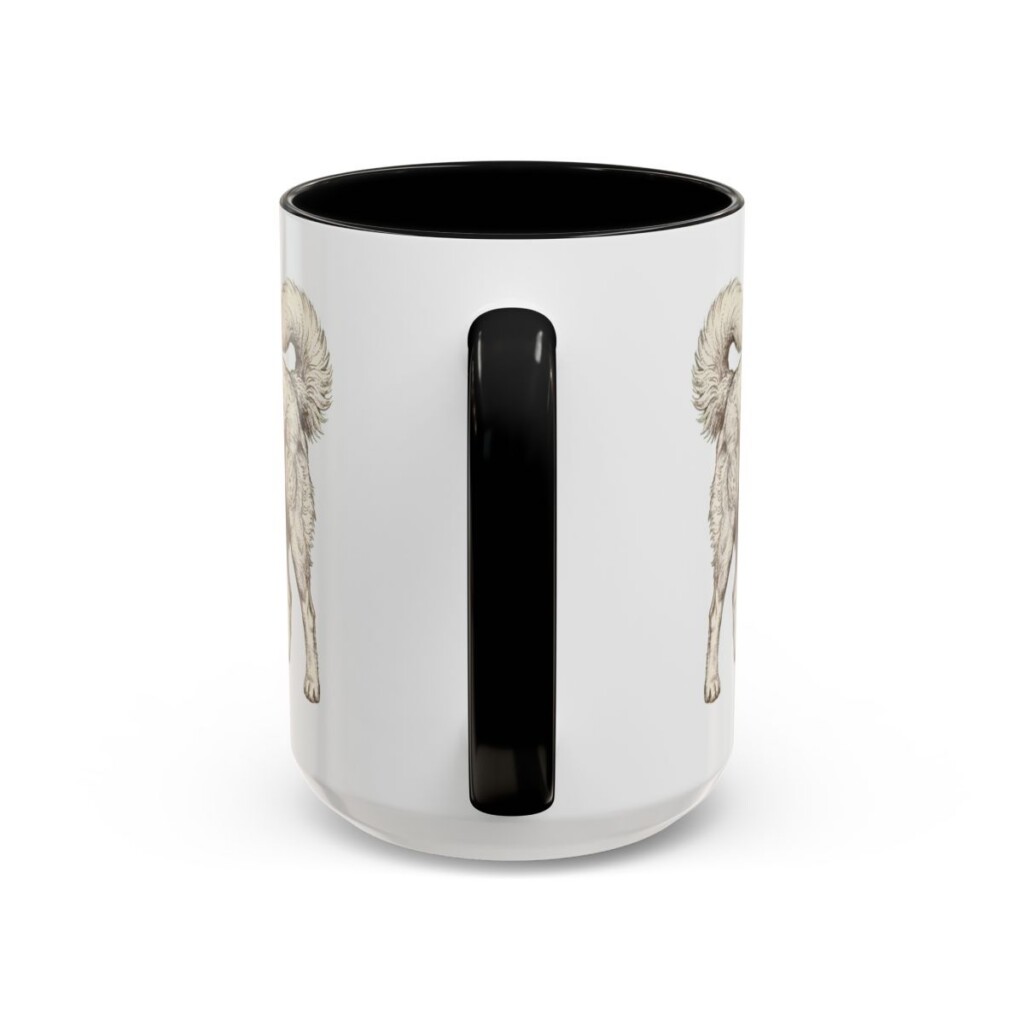 15oz Kuvasz Mug, Black, back view