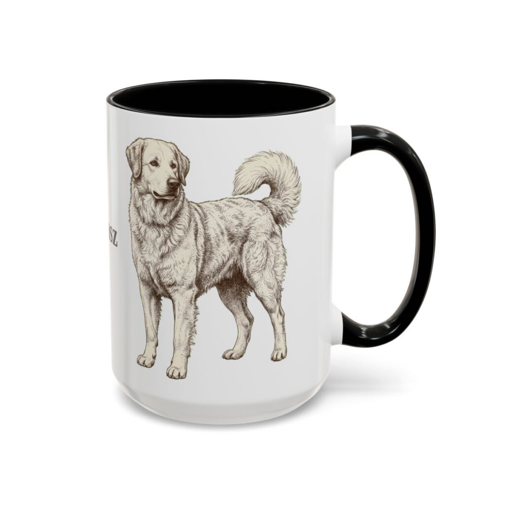 15oz Kuvasz Mug, Black, right side view