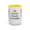 15oz Funny Kuvasz Mug, Yellow, front view