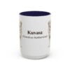 15oz Kuvasz Latin Mug, Navy, front view