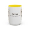 15oz Kuvasz Latin Mug, Yellow, front view