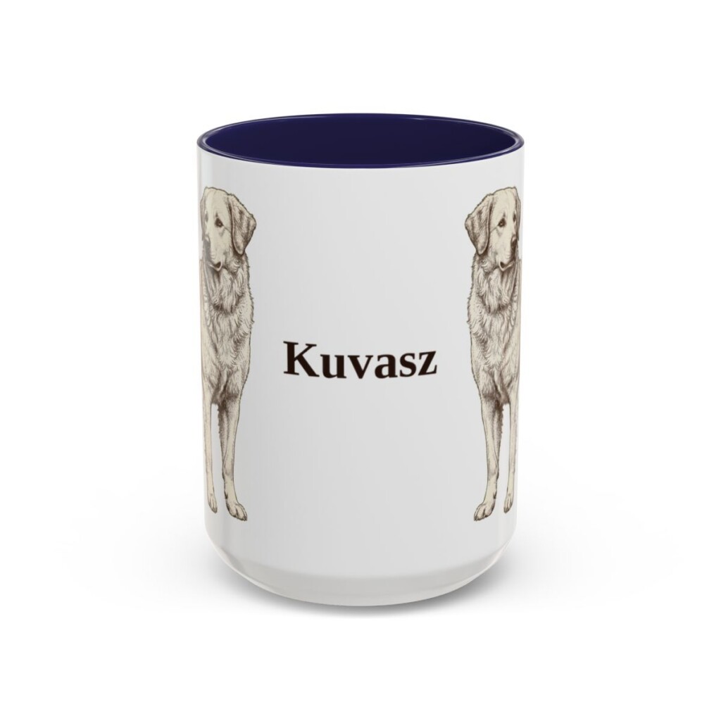 15oz Kuvasz Mug, Navy, front view