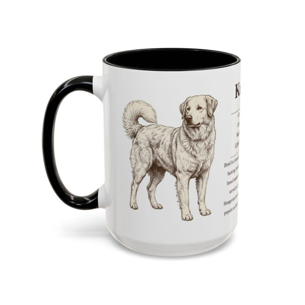 15oz Kuvasz Mug, Black, left side view