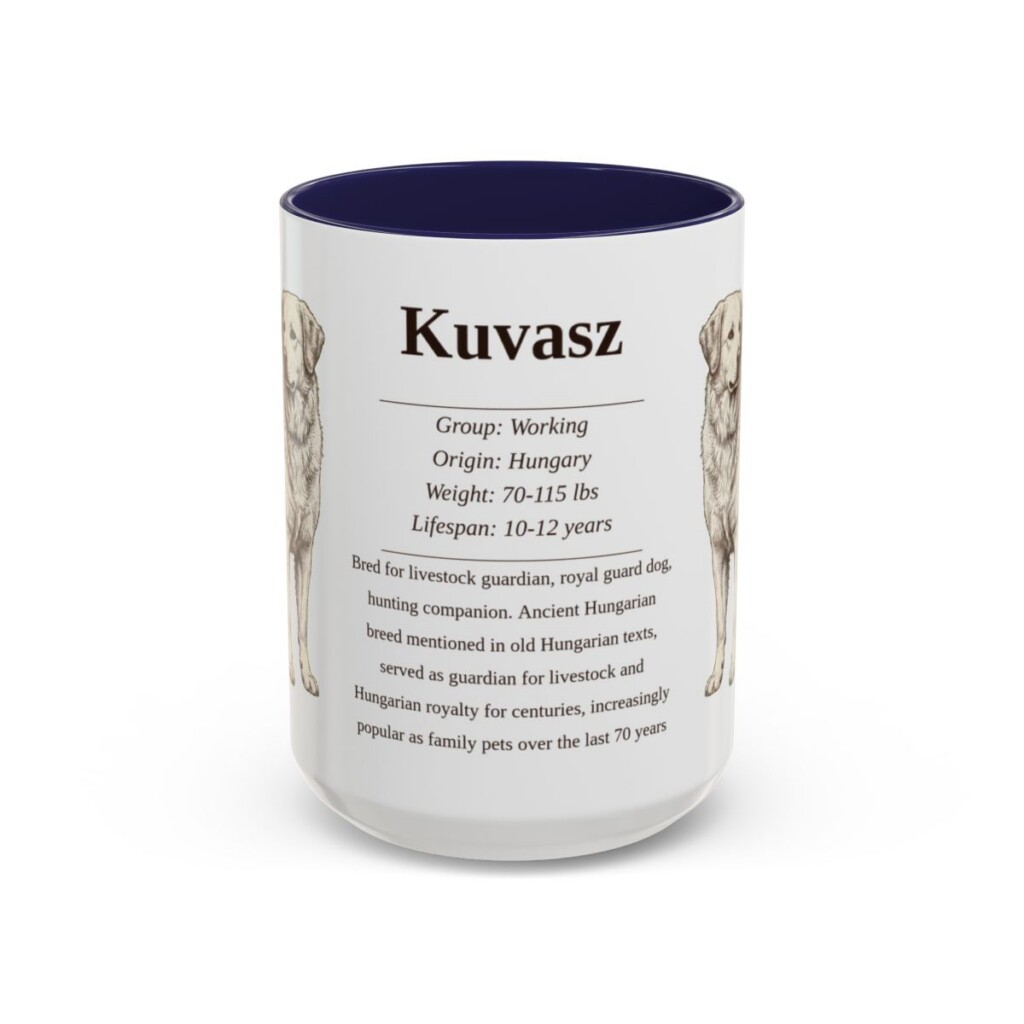 15oz Kuvasz Mug, Navy, front view