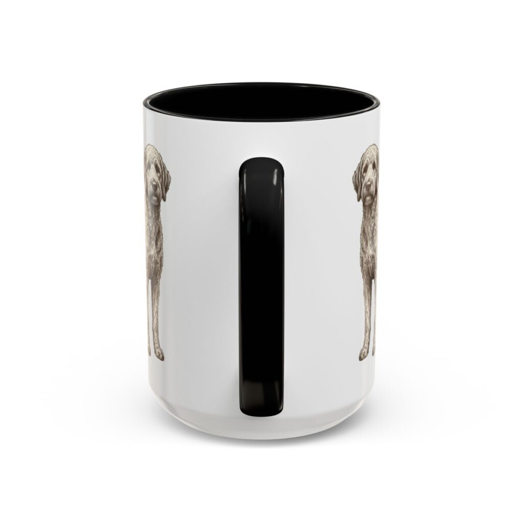15oz Labradoodle Mug, Black, back view