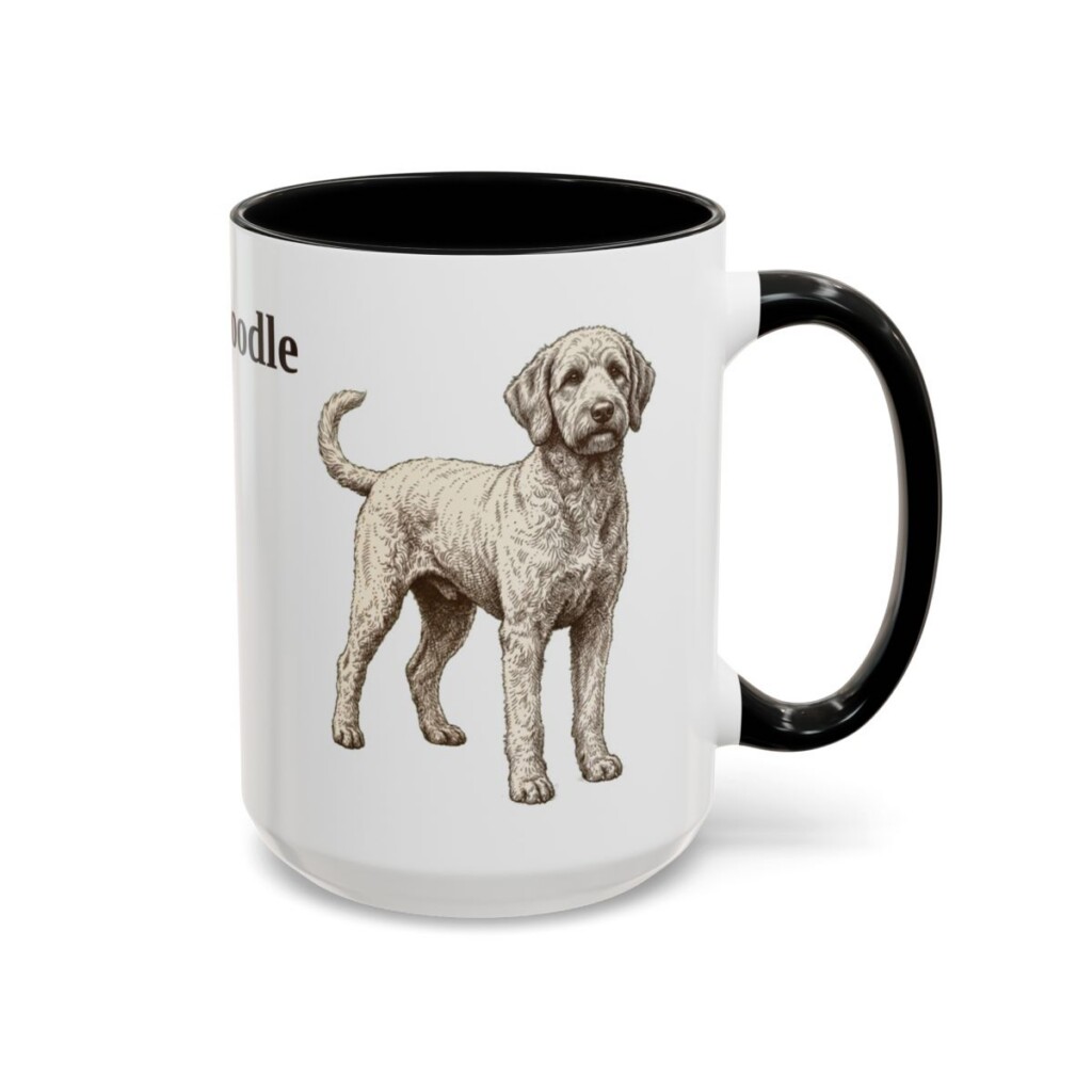 15oz Labradoodle Mug, Black, right side view