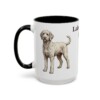 15oz Labradoodle Dog Dad Mug, Black, left side view