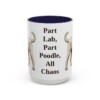 15oz Funny Labradoodle Mug, Navy, front view