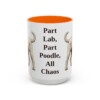 15oz Funny Labradoodle Mug, Orange, front view