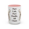 15oz Funny Labradoodle Mug, Pink, front view