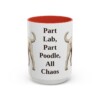 15oz Funny Labradoodle Mug, Red, front view