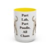 15oz Funny Labradoodle Mug, Yellow, front view