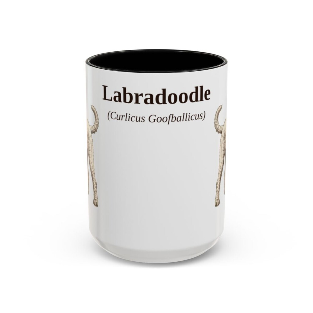 15oz-labradoodle-mug-latin-black-front 15oz Labradoodle Latin Mug, Black, front view