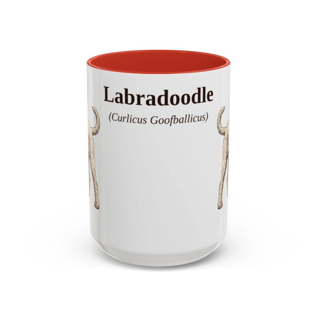 15oz-labradoodle-mug-latin-red 15oz Labradoodle Latin Mug, Red, front view