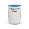 15oz Labradoodle Dog Mom Mug, Light Blue, front view