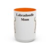 15oz Labradoodle Dog Mom Mug, Orange, front view