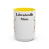 15oz Labradoodle Dog Mom Mug, Yellow, front view
