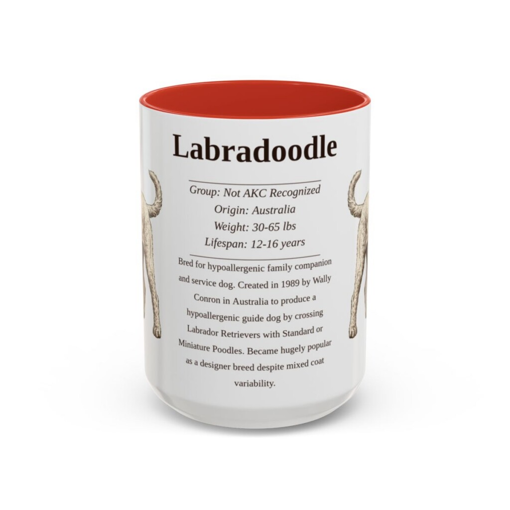 15oz-labradoodle-mug-writeup-red 15oz Labradoodle Mug, Red, front view