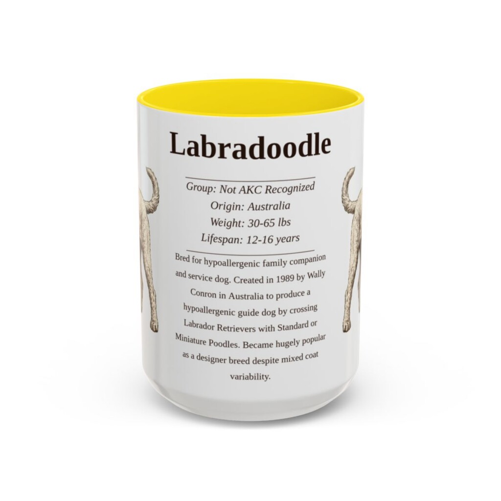15oz-labradoodle-mug-writeup-yellow 15oz Labradoodle Mug, Yellow, front view