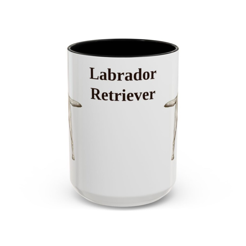 15oz Labrador Retriever Mug, Black, front view