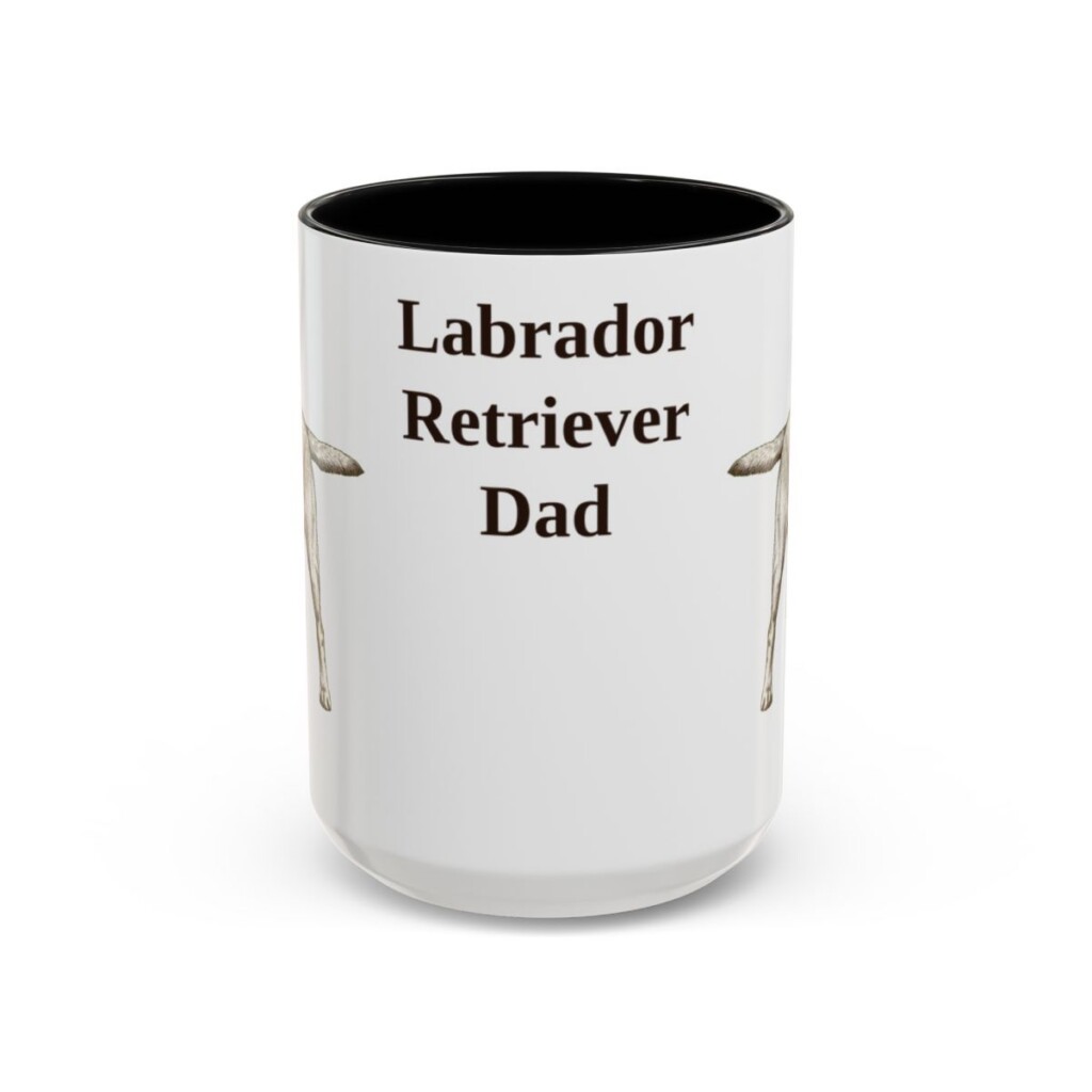 15oz Labrador Retriever Dog Dad Mug, Black, front view