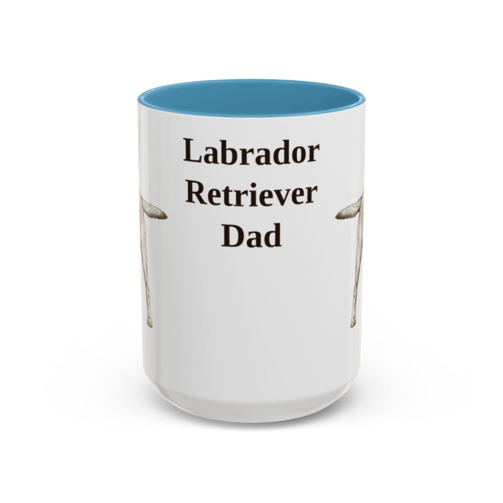 15oz Labrador Retriever Dog Dad Mug, Light Blue, front view