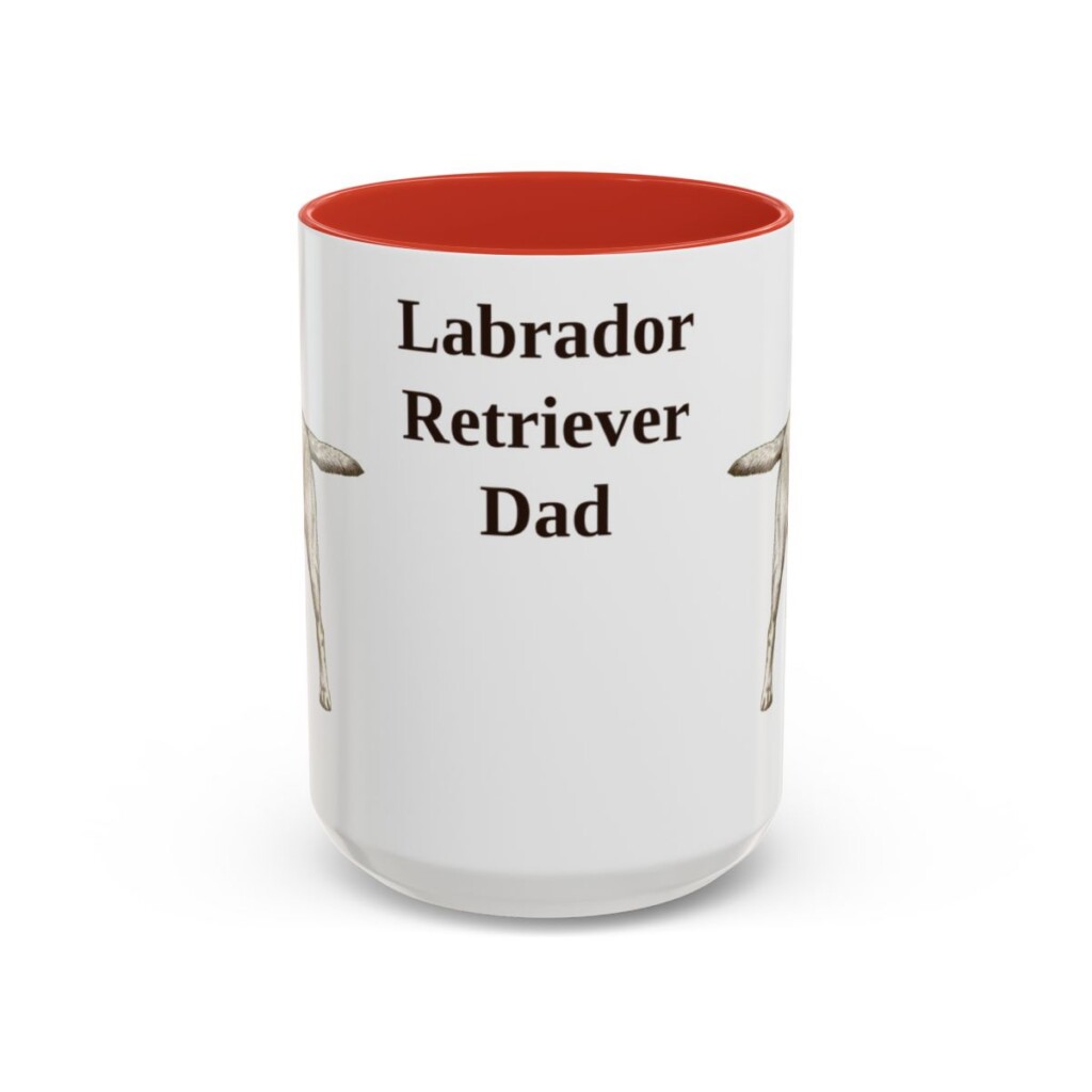 15oz Labrador Retriever Dog Dad Mug, Red, front view