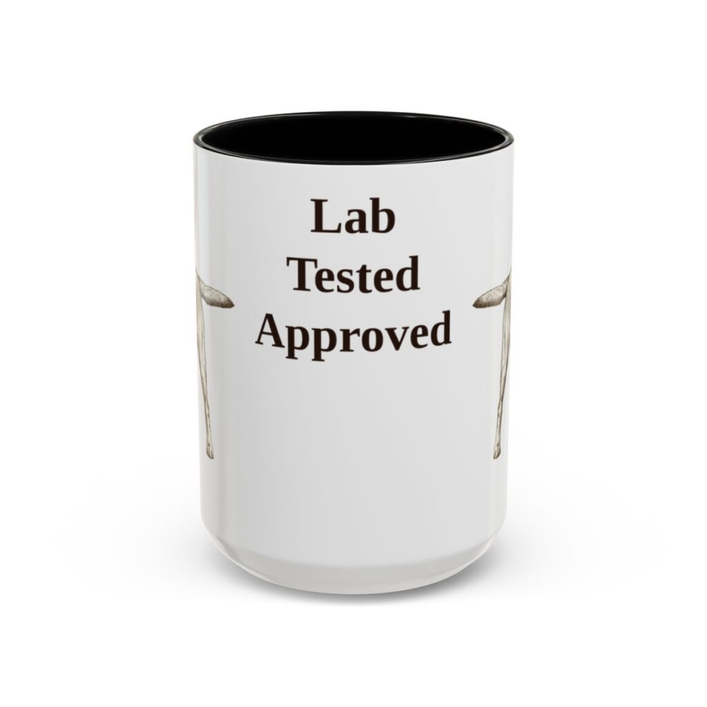 15oz-labrador-retriever-mug-humor-black-front 15oz Funny Labrador Retriever Mug, Black, front view