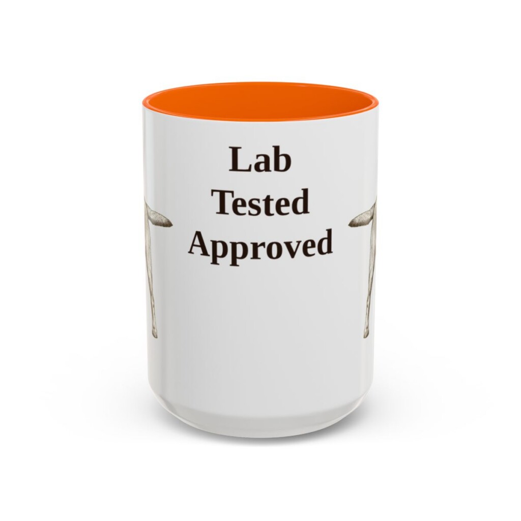 15oz-labrador-retriever-mug-humor-orange 15oz Funny Labrador Retriever Mug, Orange, front view