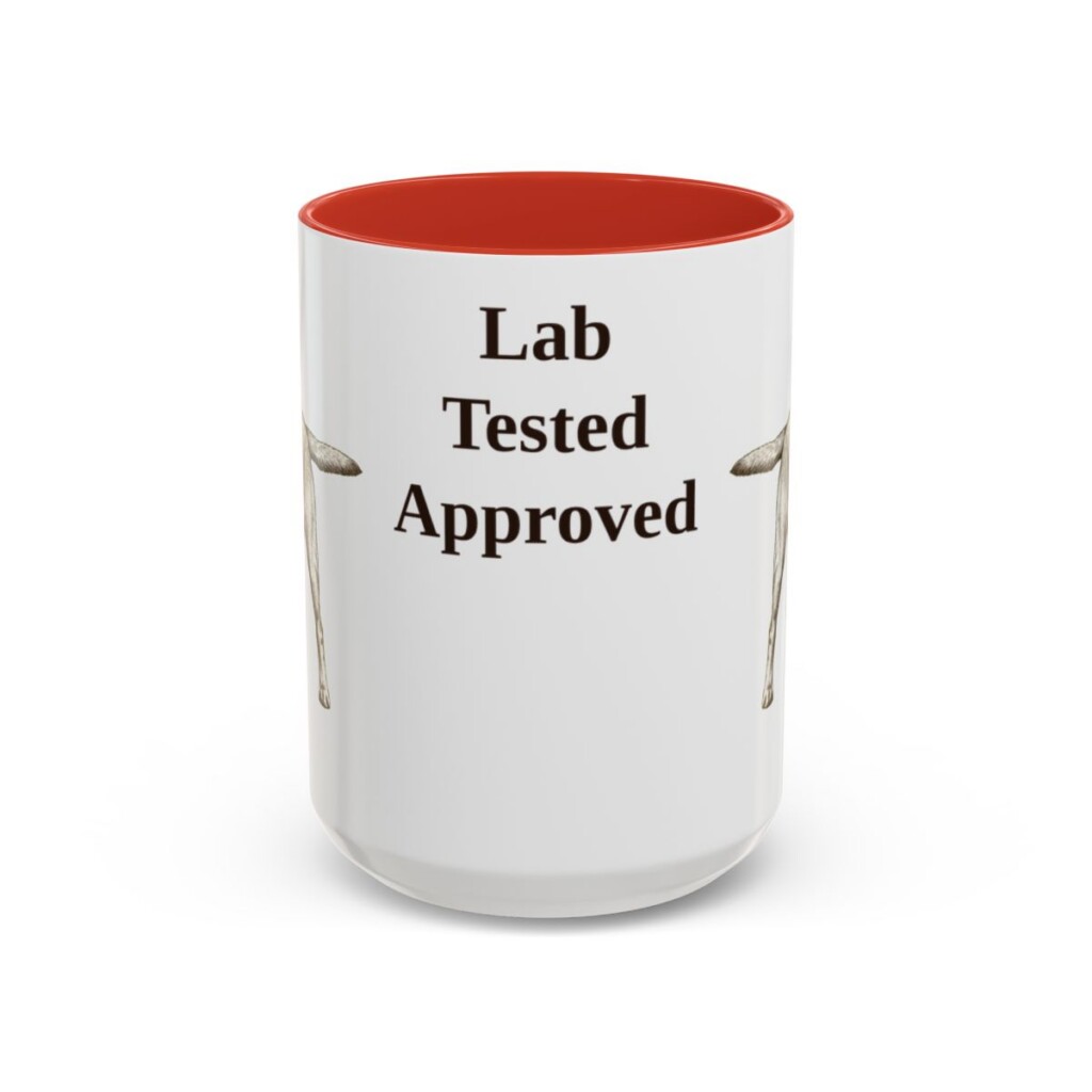 15oz-labrador-retriever-mug-humor-red 15oz Funny Labrador Retriever Mug, Red, front view