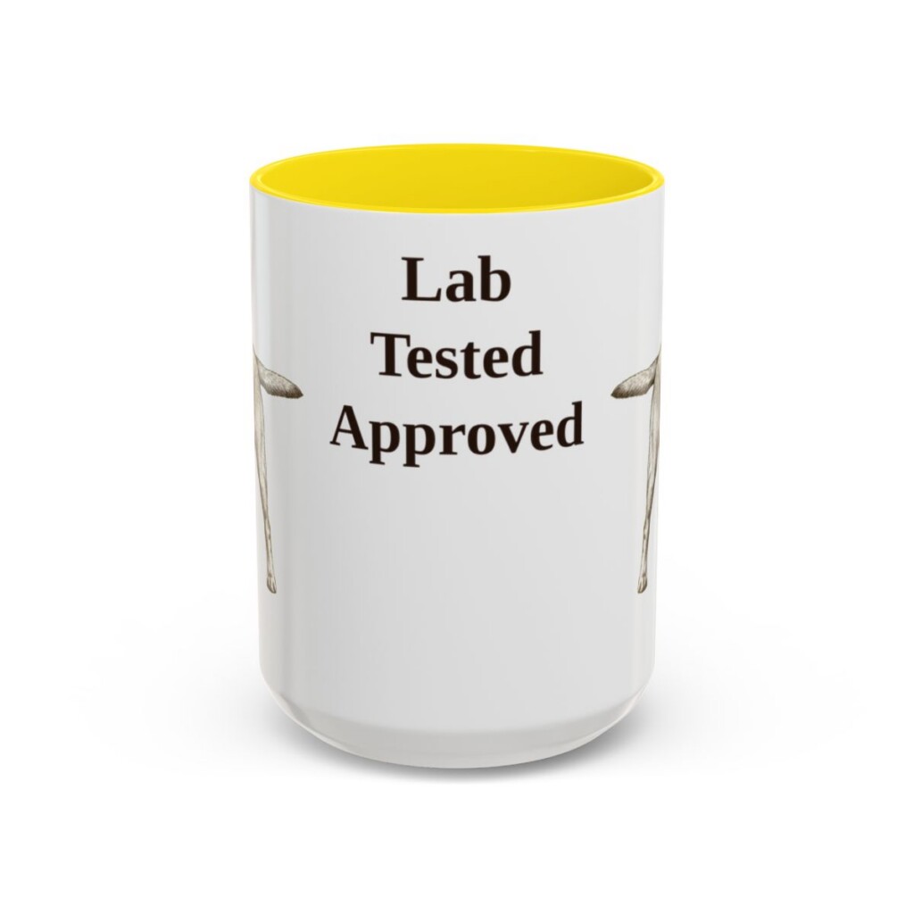 15oz-labrador-retriever-mug-humor-yellow 15oz Funny Labrador Retriever Mug, Yellow, front view
