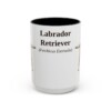 15oz Labrador Retriever Latin Mug, Black, front view
