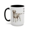15oz Labrador Retriever Latin Mug, Black, left side view