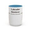 15oz Labrador Retriever Latin Mug, Light Blue, front view