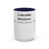 15oz Labrador Retriever Latin Mug, Navy, front view
